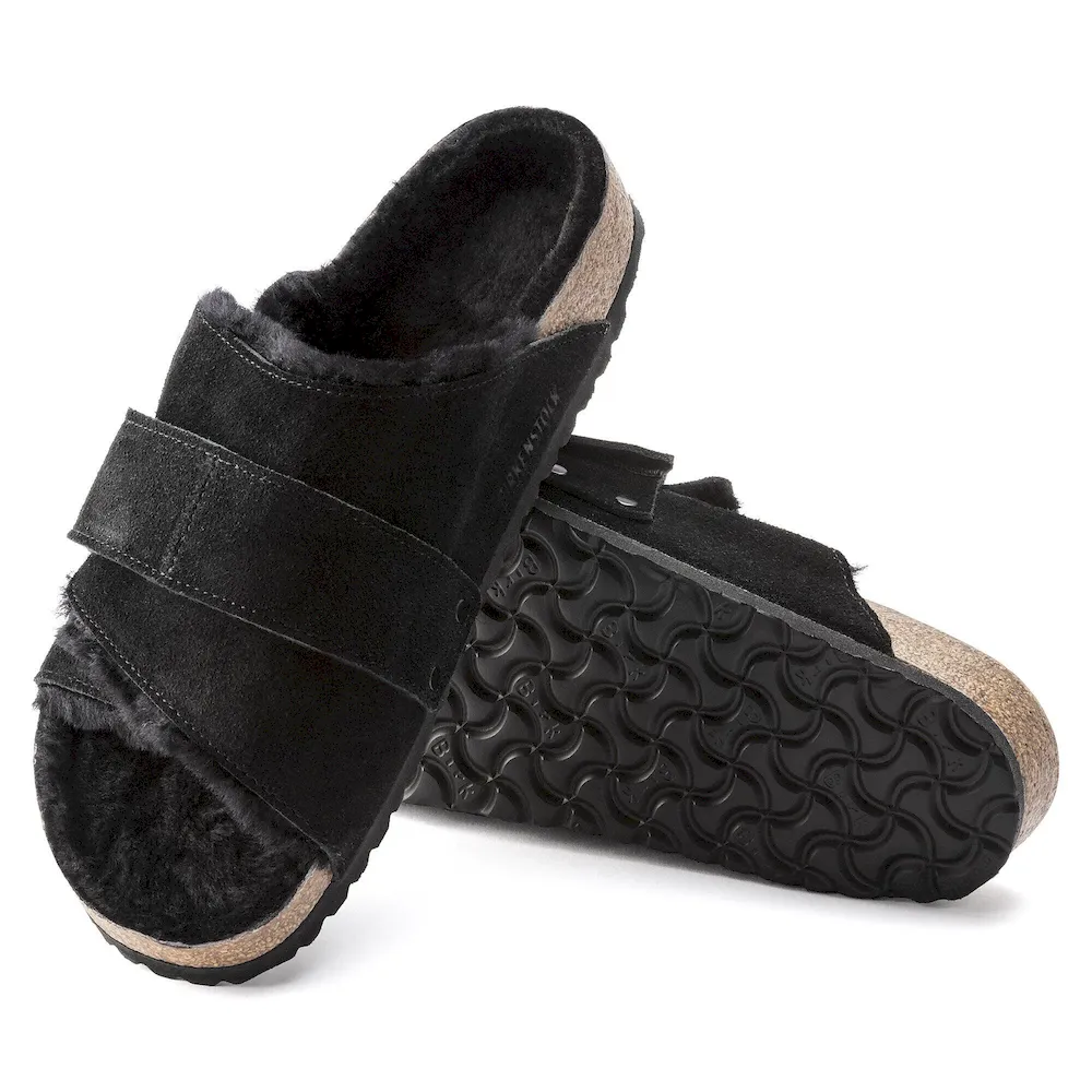 Kyoto Shearling Suede Leather Black - Image 4