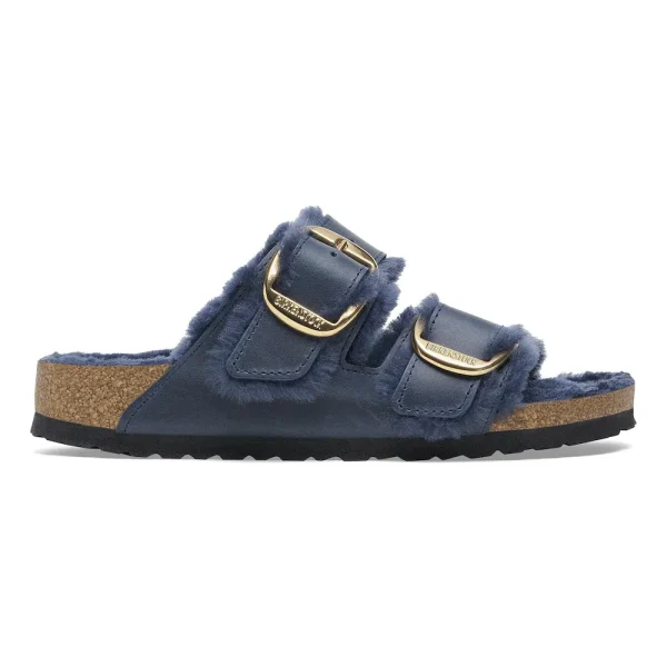 Arizona Big Buckle Shearling Oiled Leather Midnight Blue - Image 7