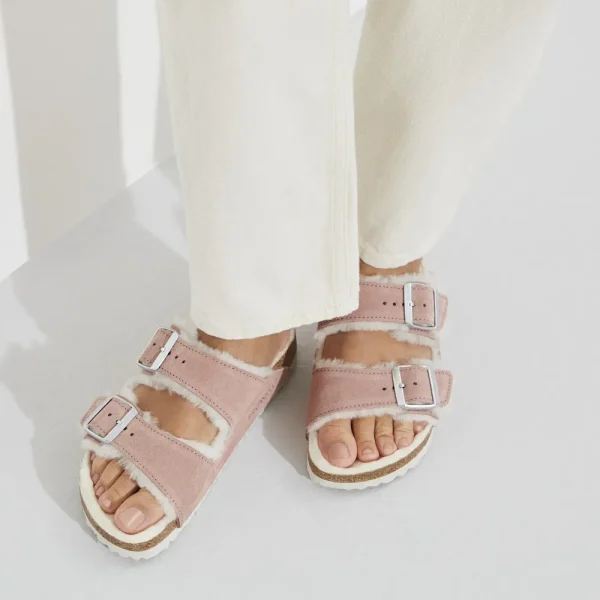 Arizona Shearling Suede Leather Pink Clay - Image 3