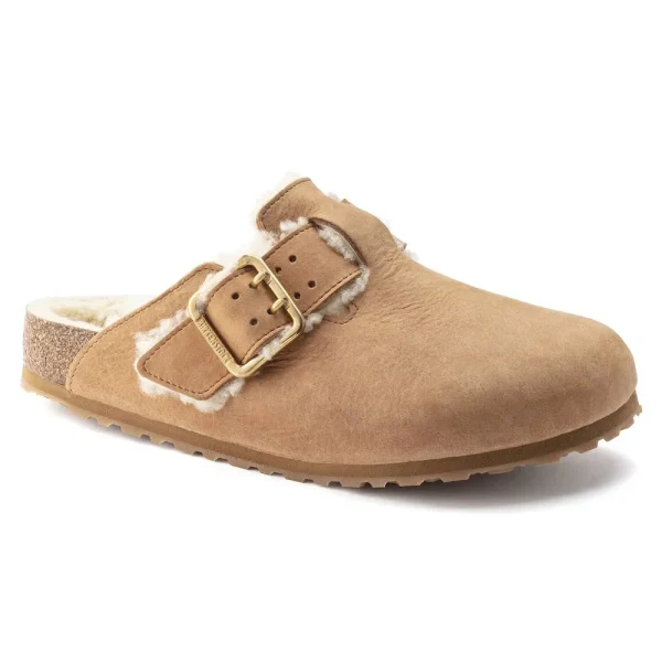 Boston Bold Shearling Nubuck Leather Cognac