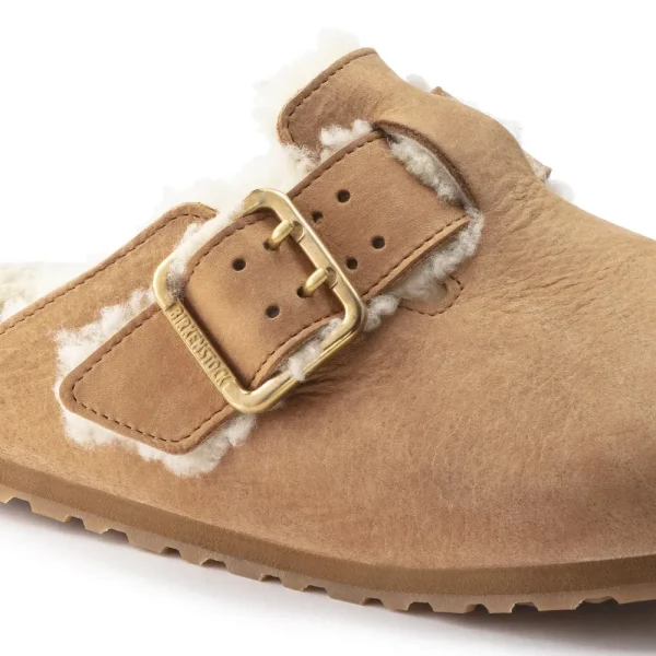Boston Bold Shearling Nubuck Leather Cognac - Image 8