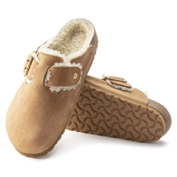 Boston Bold Shearling Nubuck Leather Cognac - Image 4