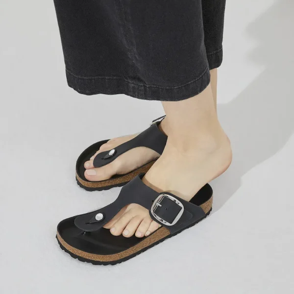 Gizeh Big Buckle Oiled Leather Black - Image 9