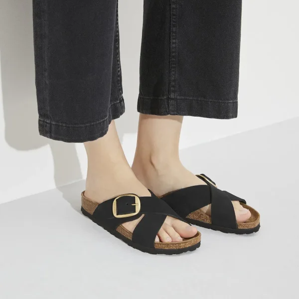 Siena Big Buckle Nubuck Leather Black - Image 3