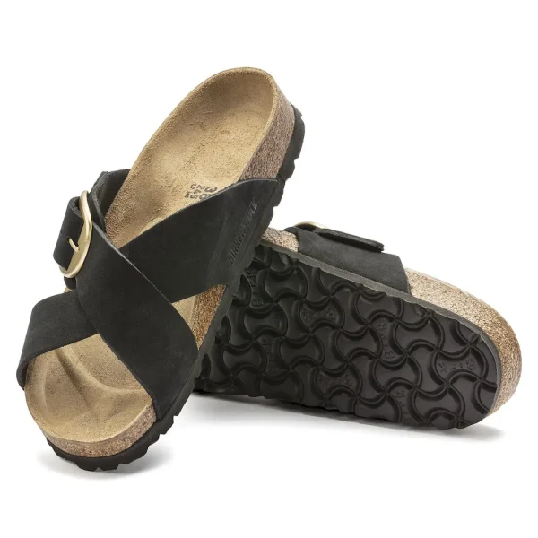 Siena Big Buckle Nubuck Leather Black - Image 4
