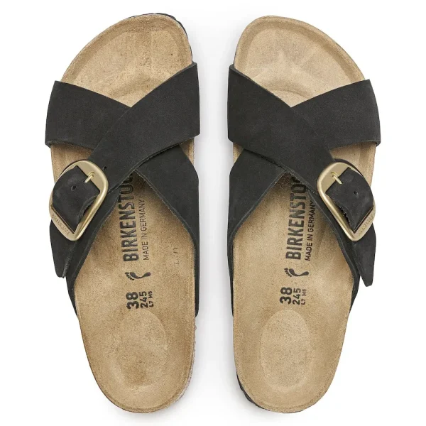 Siena Big Buckle Nubuck Leather Black - Image 5