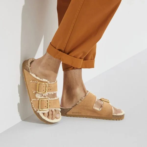 Arizona Bold Shearling Nubuck Leather Cognac - Image 3