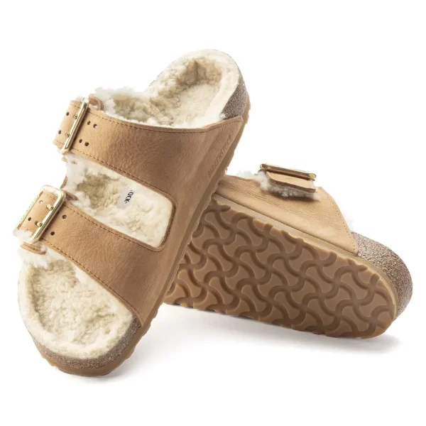 Arizona Bold Shearling Nubuck Leather Cognac - Image 4