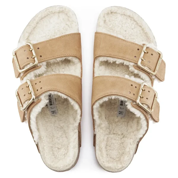 Arizona Bold Shearling Nubuck Leather Cognac - Image 5