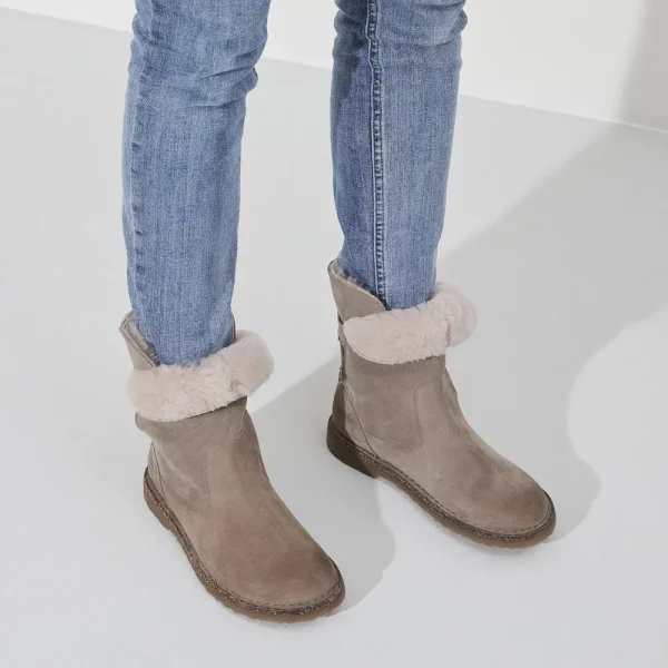 Uppsala Shearling Suede Leather Gray Taupe - Image 9