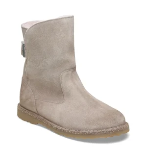 Uppsala Shearling Suede Leather Gray Taupe
