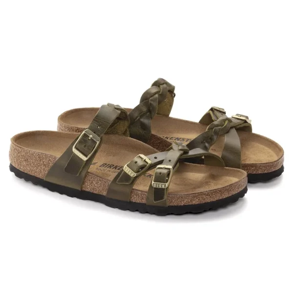 Franca Braided Oiled Leather Olive Green - Image 6