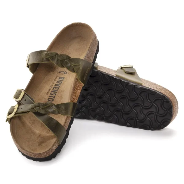 Franca Braided Oiled Leather Olive Green - Image 4