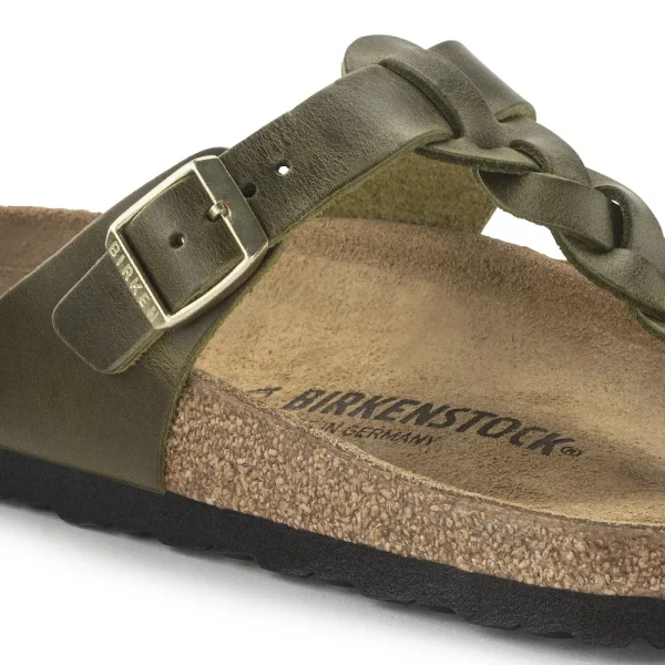 Gizeh Braided Oiled Leather Olive Green - Image 8