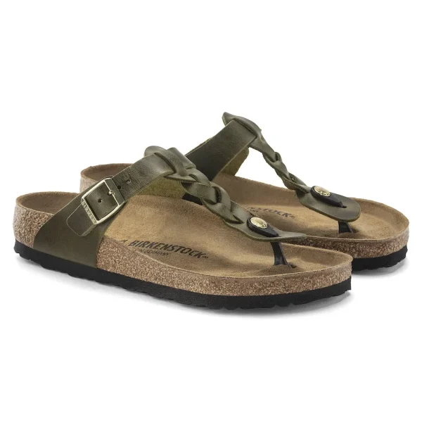 Gizeh Braided Oiled Leather Olive Green - Image 6