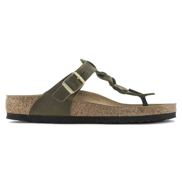 Gizeh Braided Oiled Leather Olive Green - Image 7