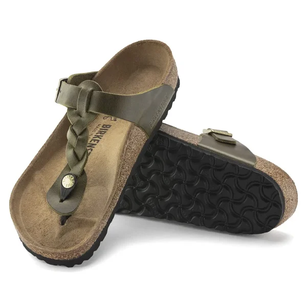 Gizeh Braided Oiled Leather Olive Green - Image 4