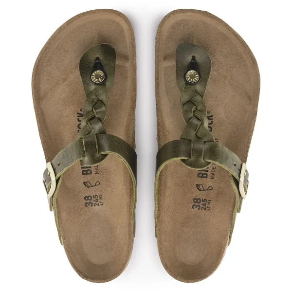 Gizeh Braided Oiled Leather Olive Green - Image 5