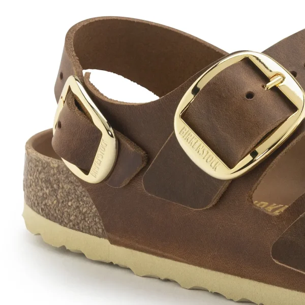 Milano Big Buckle Oiled Leather Cognac - Image 8