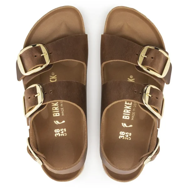 Milano Big Buckle Oiled Leather Cognac - Image 5