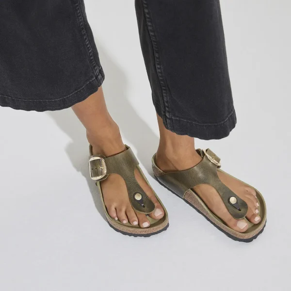 Gizeh Big Buckle Oiled Leather Olive Green - Image 3