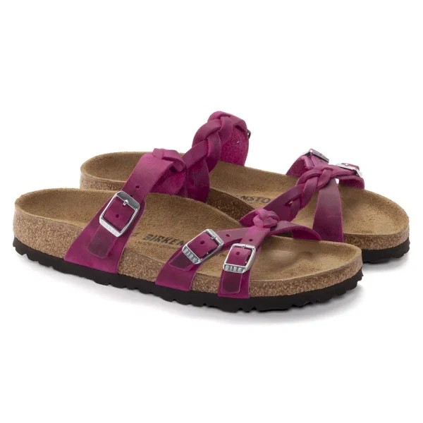 Franca Braided Oiled Leather Festival Fuchsia - Image 6