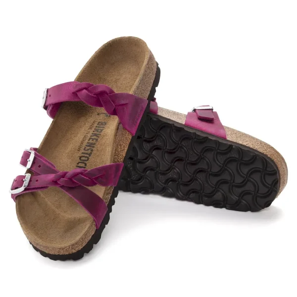 Franca Braided Oiled Leather Festival Fuchsia - Image 4