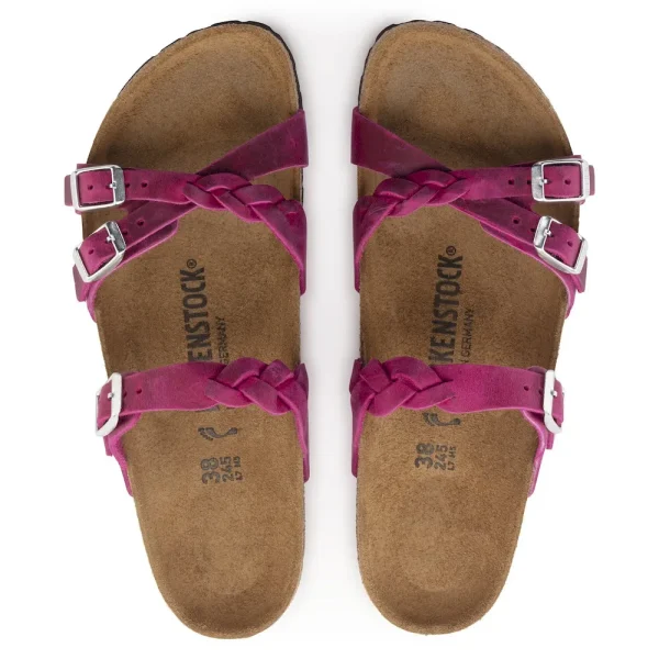 Franca Braided Oiled Leather Festival Fuchsia - Image 5