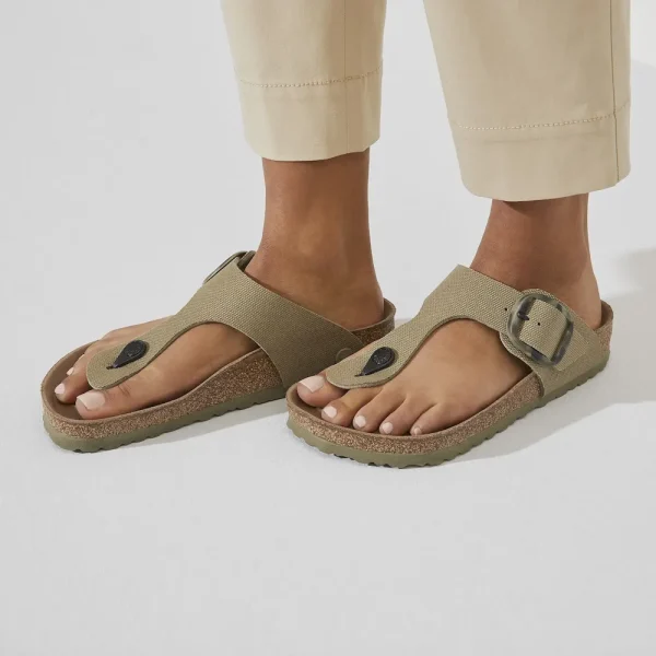 Gizeh Vegan Big Buckle Textile Faded Khaki - Image 3