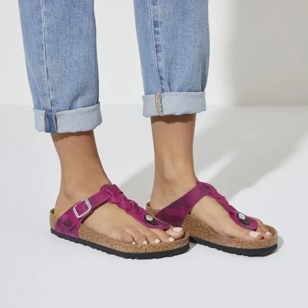 Gizeh Braided Oiled Leather Festival Fuchsia - Image 3