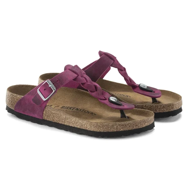 Gizeh Braided Oiled Leather Festival Fuchsia - Image 6