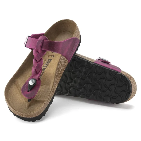 Gizeh Braided Oiled Leather Festival Fuchsia - Image 4