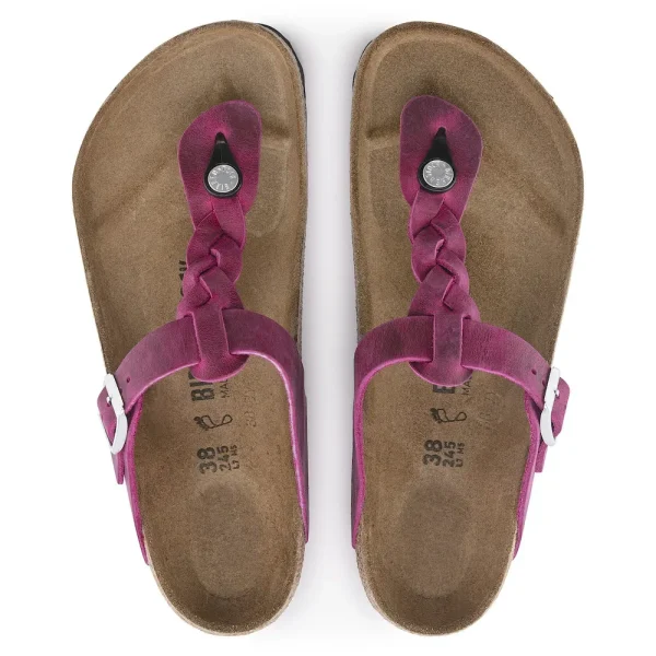 Gizeh Braided Oiled Leather Festival Fuchsia - Image 5