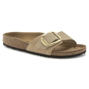 Madrid Big Buckle Nubuck Leather Sandcastle