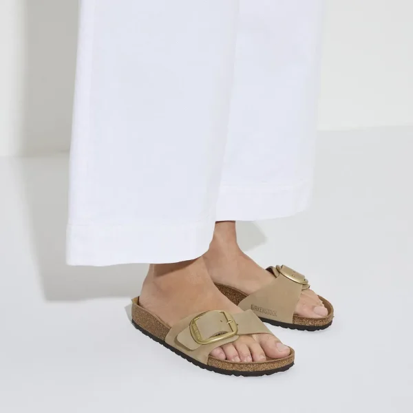 Madrid Big Buckle Nubuck Leather Sandcastle - Image 3