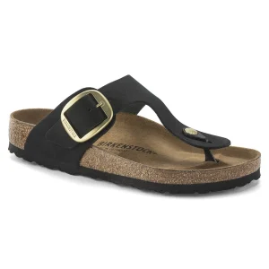 Gizeh Big Buckle Nubuck Leather Black