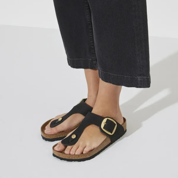 Gizeh Big Buckle Nubuck Leather Black - Image 3