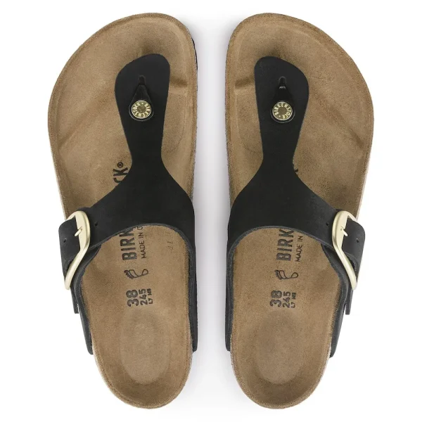 Gizeh Big Buckle Nubuck Leather Black - Image 5