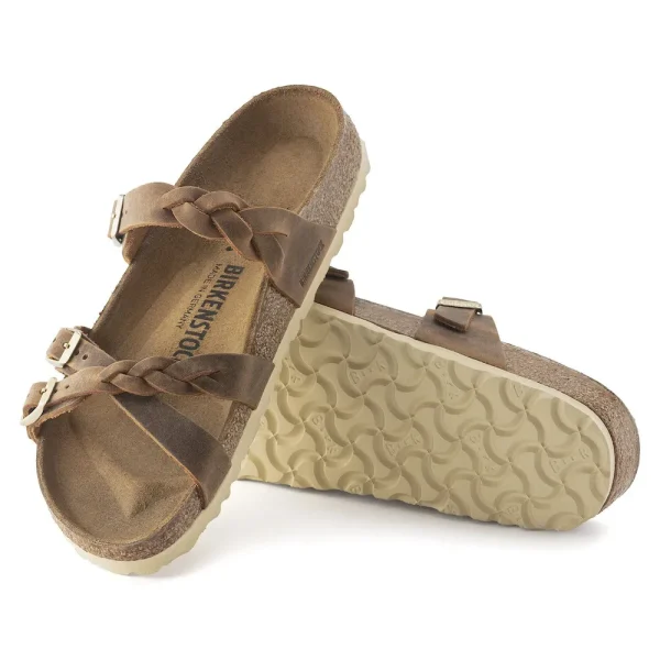 Franca Braided Oiled Leather Cognac - Image 4
