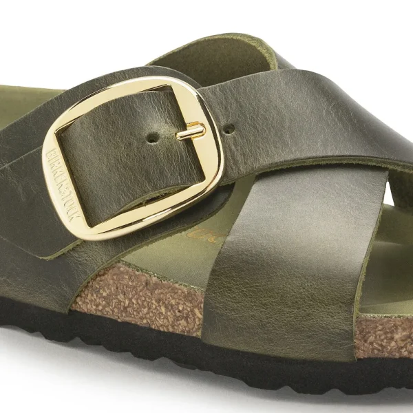 Siena Big Buckle Oiled Leather Olive Green - Image 8