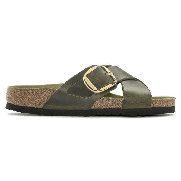 Siena Big Buckle Oiled Leather Olive Green - Image 7