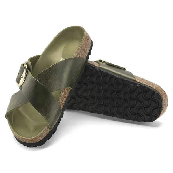 Siena Big Buckle Oiled Leather Olive Green - Image 4