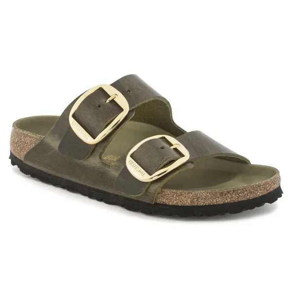 Arizona Big Buckle Oiled Leather Olive Green