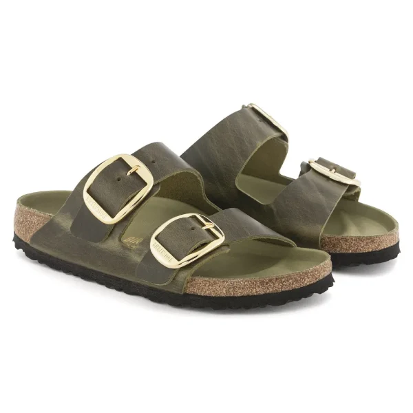 Arizona Big Buckle Oiled Leather Olive Green - Image 6