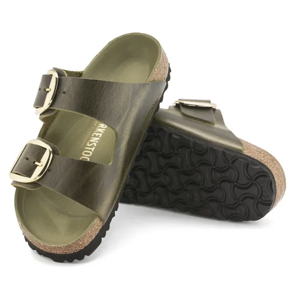 Arizona Big Buckle Oiled Leather Olive Green - Image 4