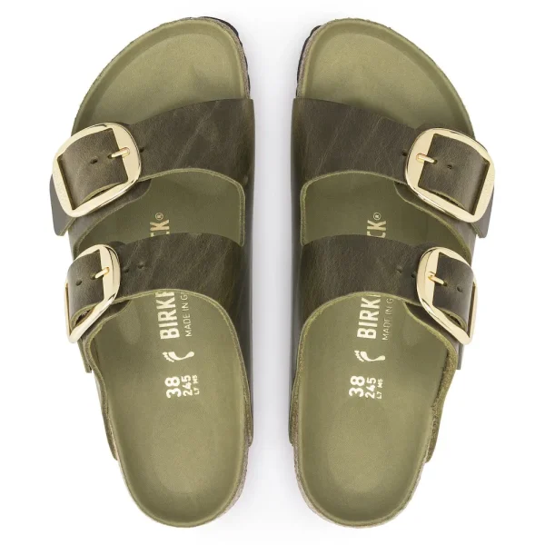 Arizona Big Buckle Oiled Leather Olive Green - Image 5