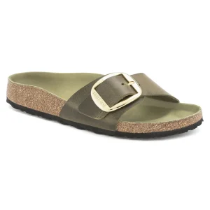 Madrid Big Buckle Oiled Leather Olive Green