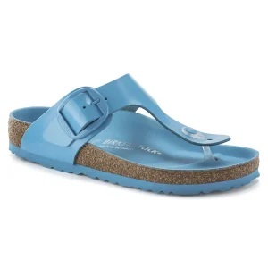 Gizeh Big Buckle Natural Leather Patent High Shine Sky Blue