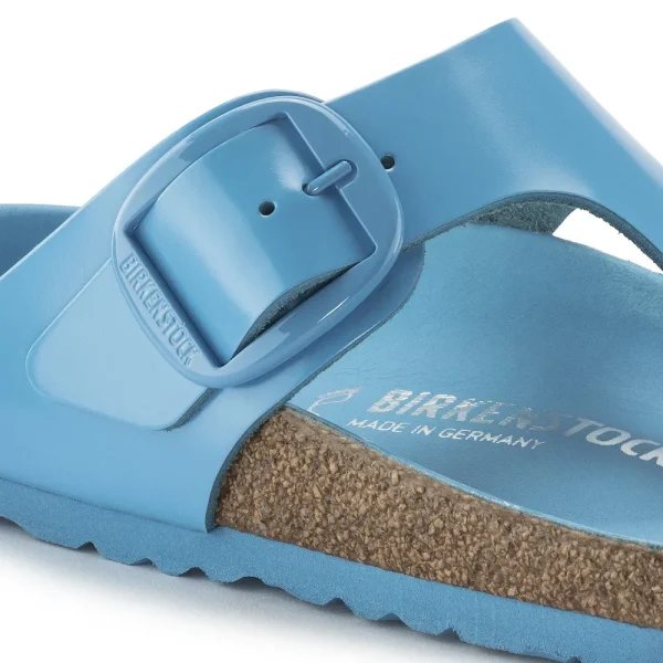Gizeh Big Buckle Natural Leather Patent High Shine Sky Blue - Image 8
