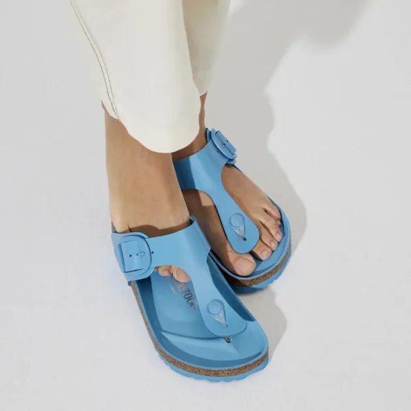 Gizeh Big Buckle Natural Leather Patent High Shine Sky Blue - Image 9